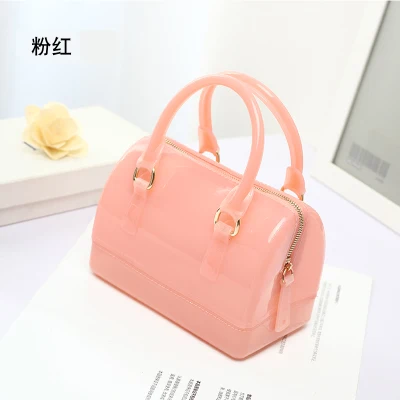 Pink Новинка, силиконовая летняя милая сумка для конфет, желе, Женская Повседневная Сумка-тоут, женская сумка через плечо, пляжные сумки, сумка для девушек - Цвет: Pink