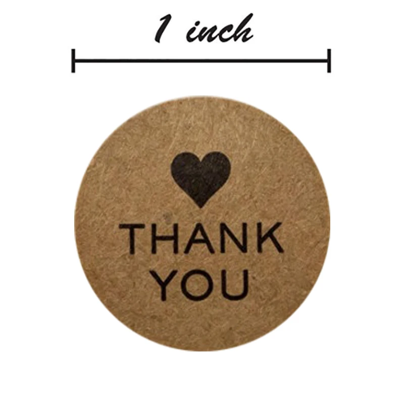 500PCS Round Brown THANK YOU Personalized Sticker Wedding Birthday Party Decor Stickers Gift Box Tags Pastry Cards Bottle Label | Дом и сад