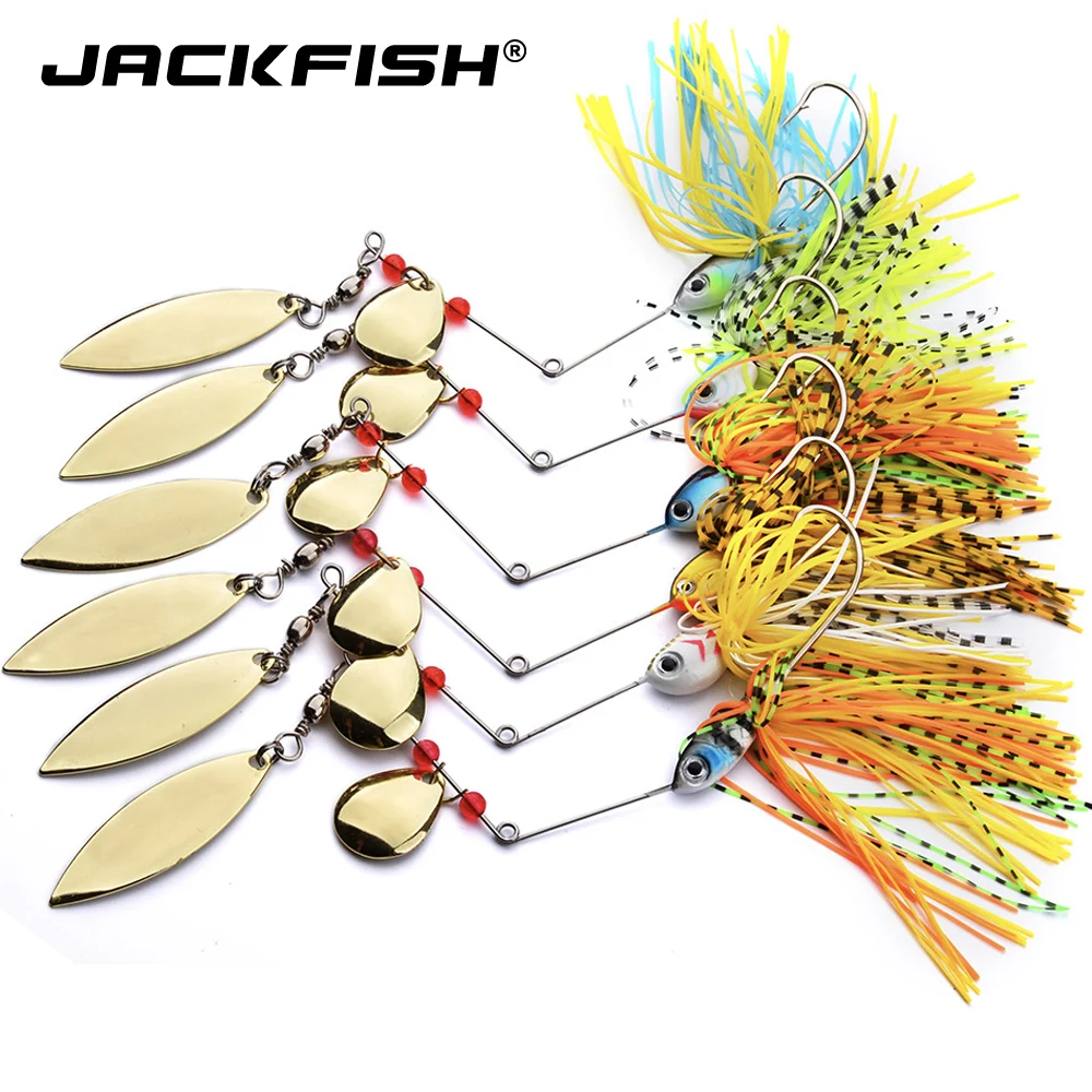 JACKFISH Spinnerbait 18g buzzbait Spirit Spinner Bait Lures Fishing Hard Blades Hooks Metal Spoons | Спорт и развлечения