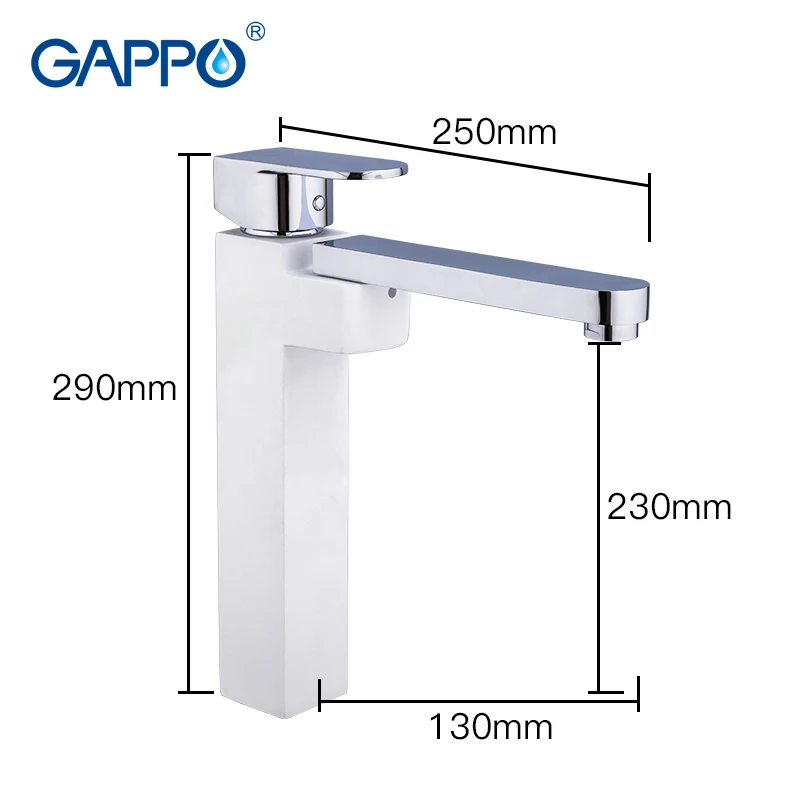 GAPPO смеситель для раковины белый высокий ванной комнаты водопад смесители