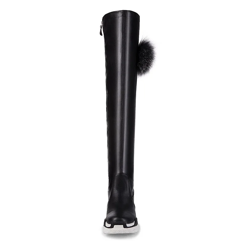 Кроссовки выше колена на молнии женская обувь платформе с мехом коллекция 2019