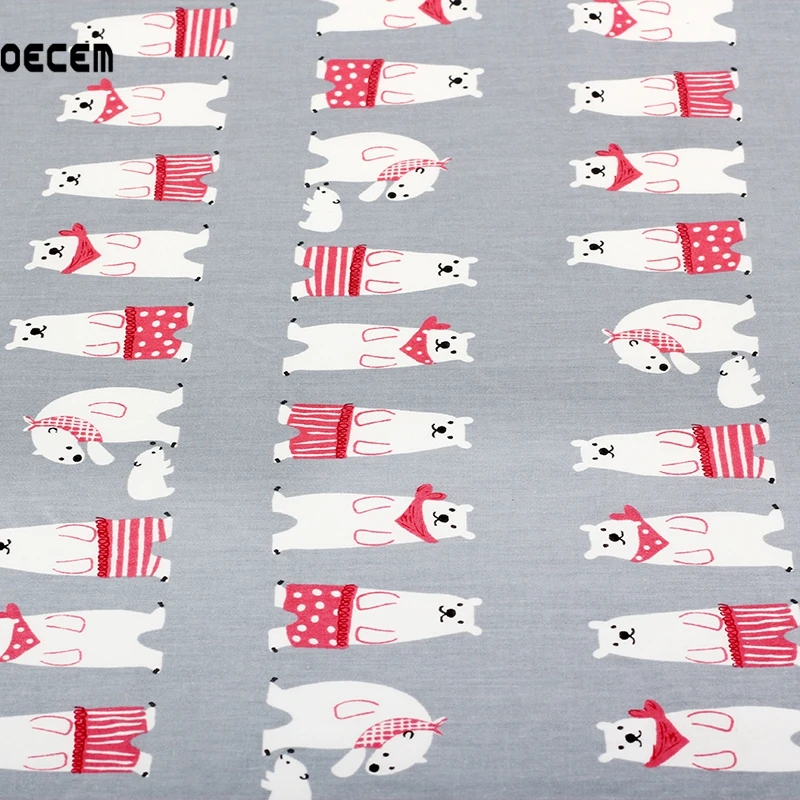 В полоску и Медведь серии стежка хлопок Ткань метр Юинг тканей детей Постельные