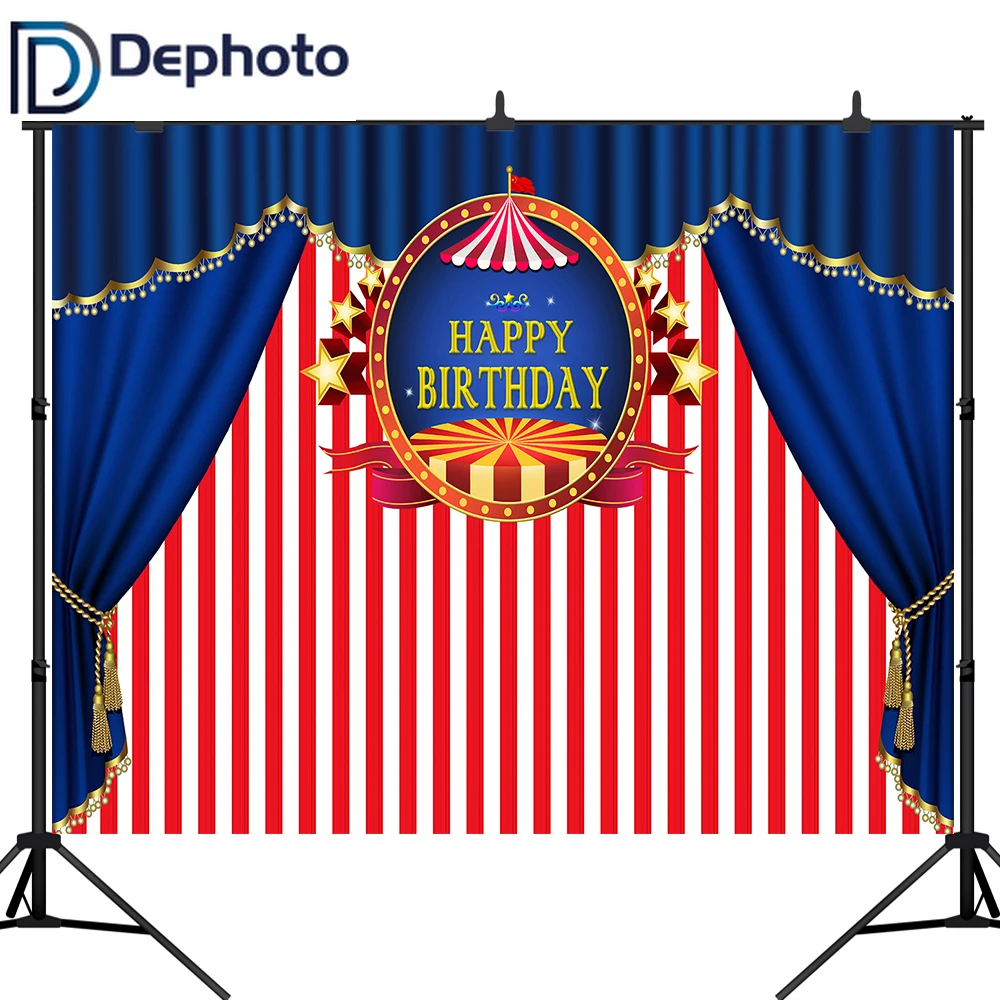 DePhoto фон для фотографии цирк занавески детей с днем рождения фотографические