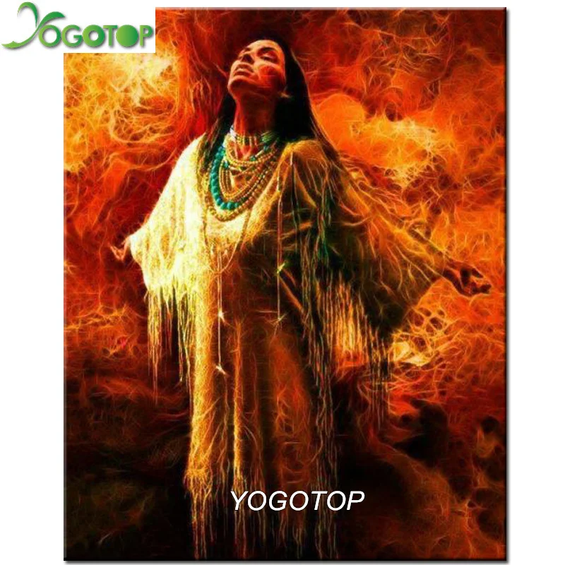 Алмазная картина YOGOTOP 5d сделай сам вышивка с ангелом в виде Индийской Девушки