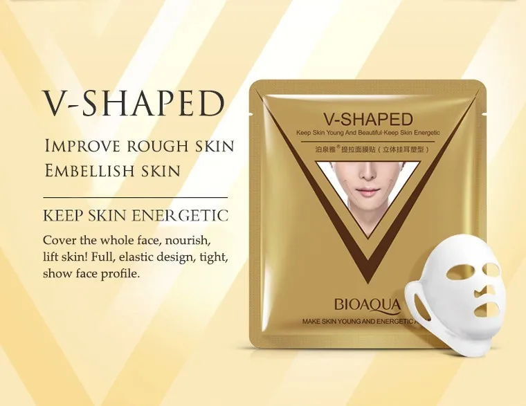 brand sheet mask face care facial chin V shaped lifting collagen face masks cosmetic firming whitening bioaqua beauty mask face
