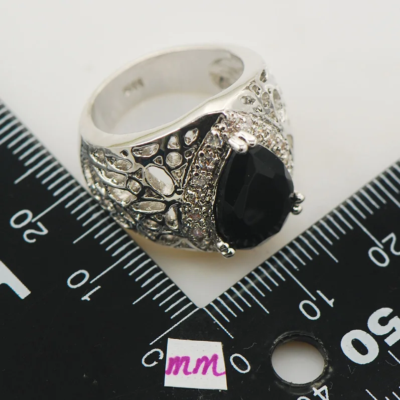 Женское кольцо из серебра 925 пробы с ониксом|ring graduation|ring boxring silicon |