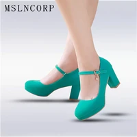 plus size 34 43 fashion women shoes mary jane ladies high heels party wedding shoes thick heel pumps lady footwear casual shoes