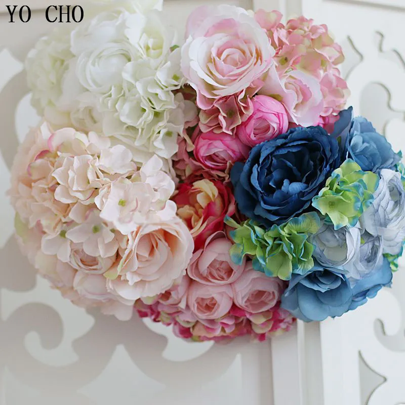 

Cheap Wedding flower bouquet rose silk flower artificial peony bouquet fake silk roses flower christmas decorations for home