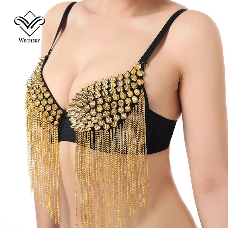 Wechery корсет бюстгальтер сексуальное нижнее белье с бахромой Готические Корсеты