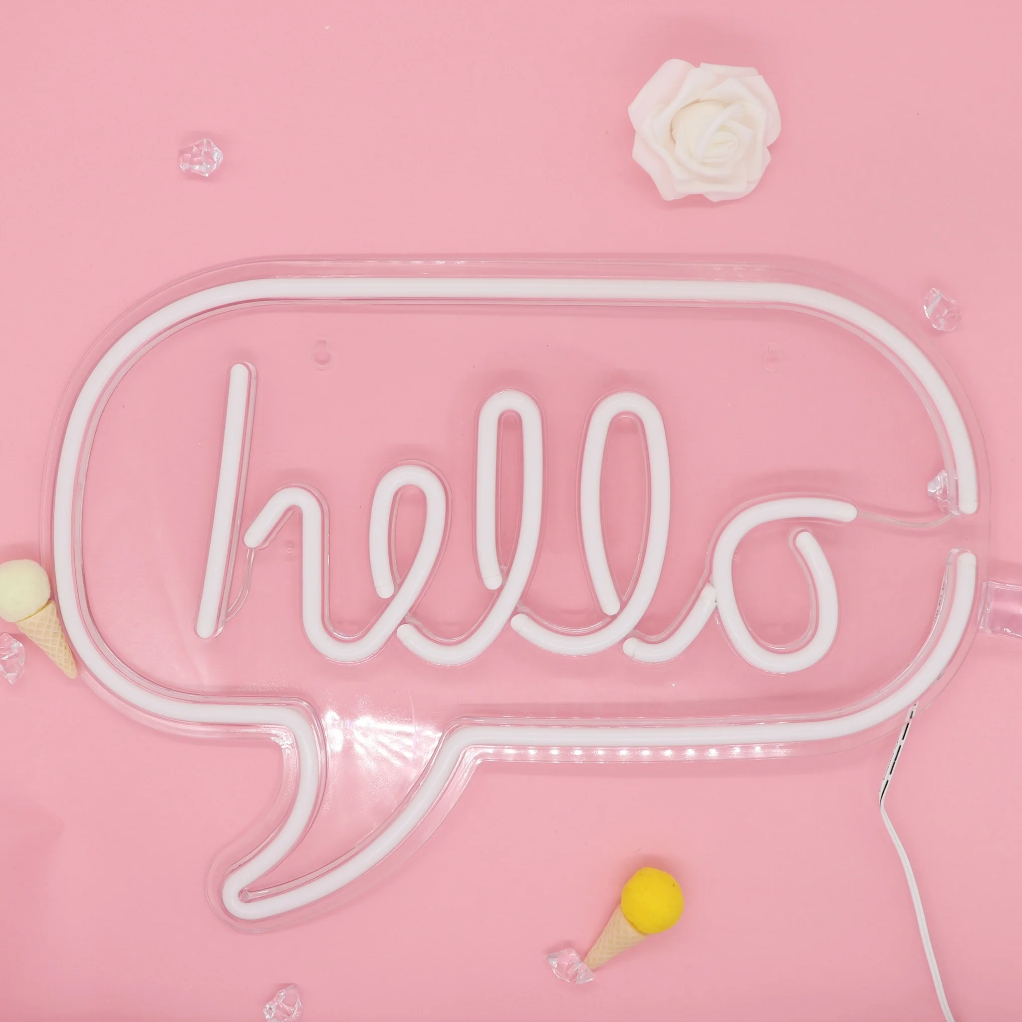 TONGER Hello акриловый настенный светодиодный неоновый знак наружное Рождественское