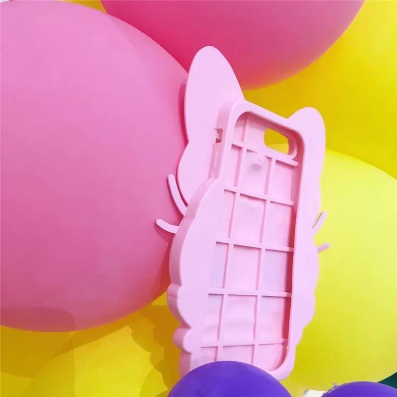 3D Cartoon Cute Lovely Pink Daisy Silicone Soft Case For iphone 7 7Plus Shockproof Full Cover 6 6S 8 Plus Capa Coque |