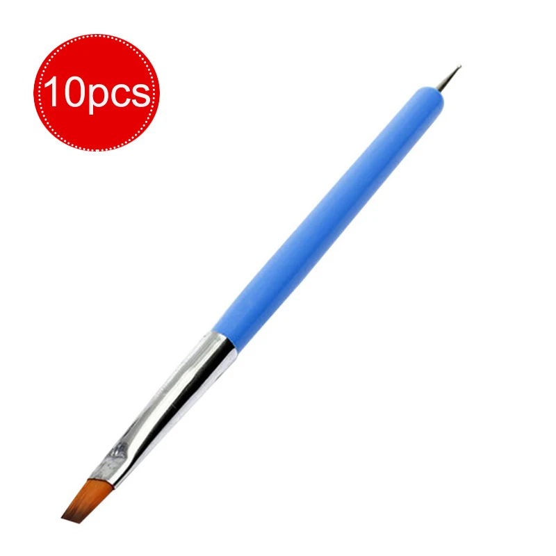 10pcs Маникюрные инструменты для ногтей Lat Point Drill Dot УФ-гель для ногтей Живопись цветок ручка кисточка для ногтей набор кистей для рисования набор инструментов - Цвет: 10pcs