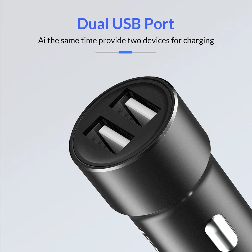 TOPK G207 двойной зарядное устройство USB 2.4A для iPhone Xiao mi redmi Note 7 9 samsung S10