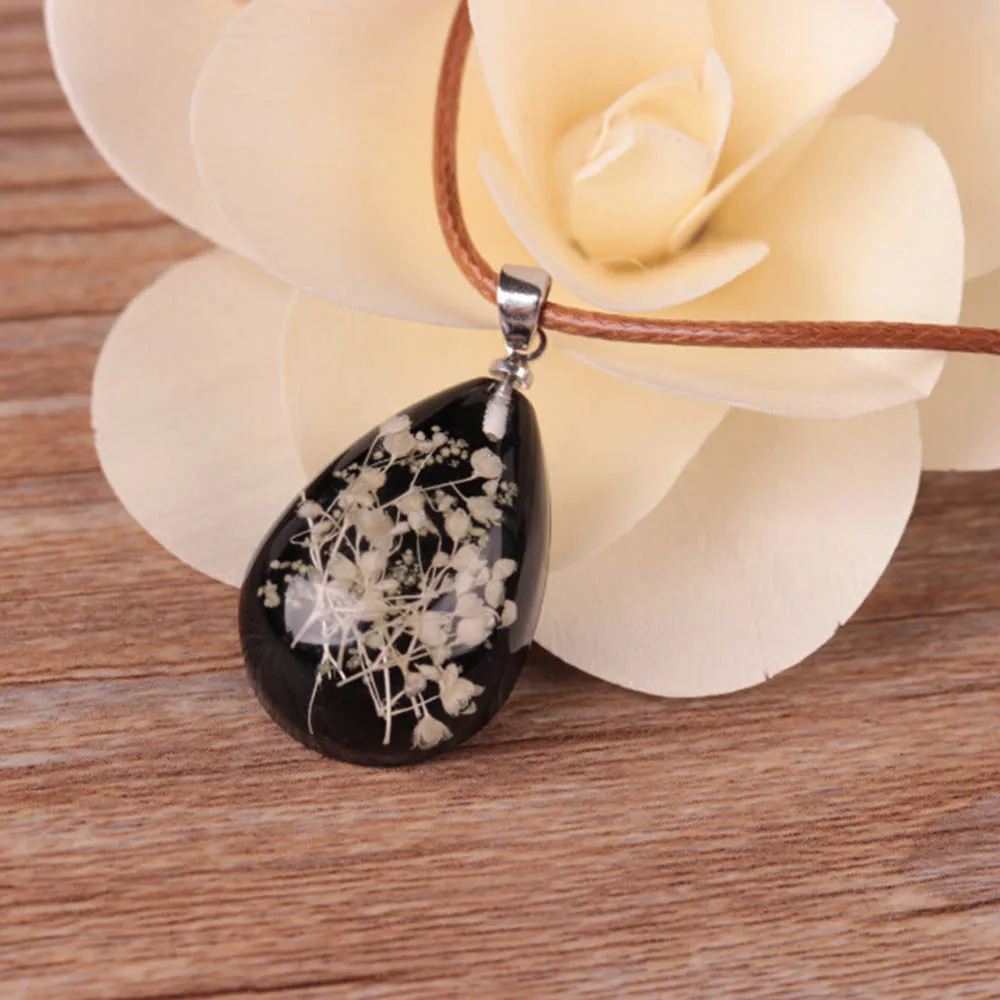 Новинка 2020 ожерелья ручной работы из натурального Гипсофилы сушеные цветы