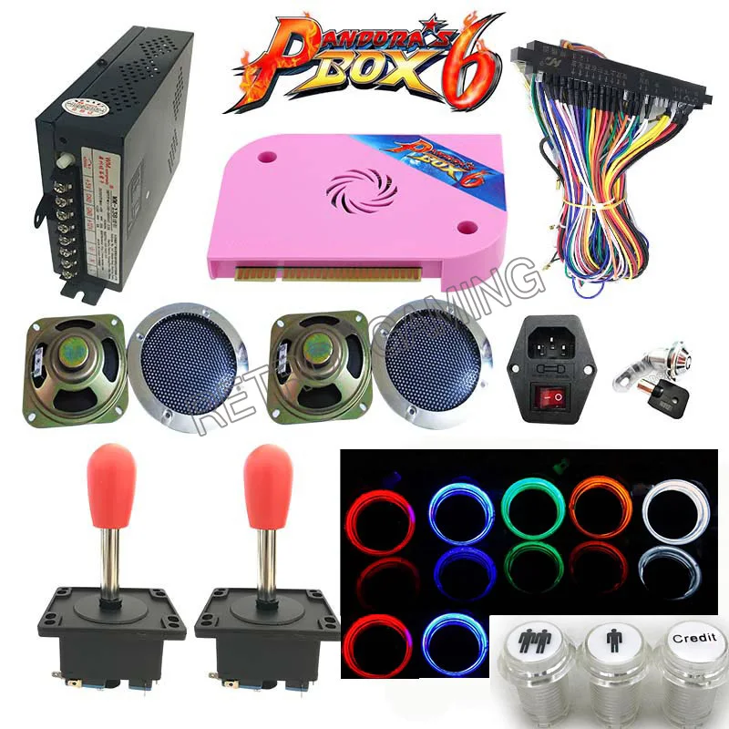 DIY оригинальный ящик Pandora 6 аркадная игра машина комплект шкафа с 1300 в 1 PCB Jamma