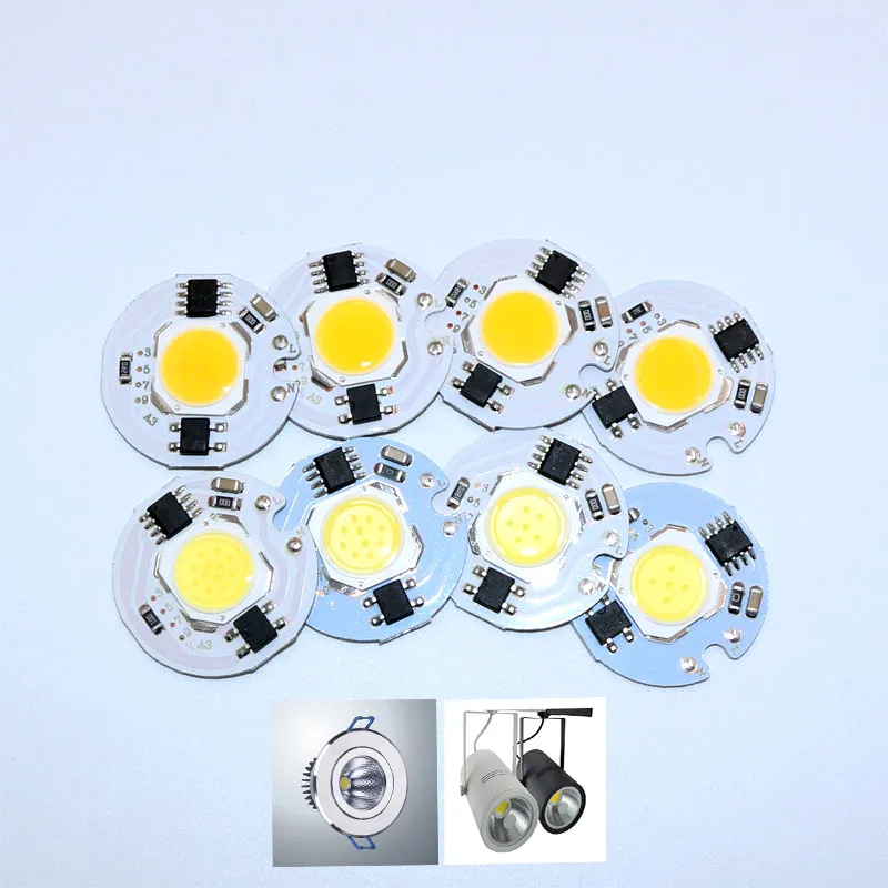 5 шт./лот LED COB Chip Light 12 Вт 10 7 3 220 в 230 В вход Smart IC холодный белый теплый сделай сам для