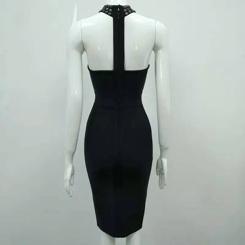 2019 летнее Новое Женское роскошное платье ручной работы с бусинами бретельками