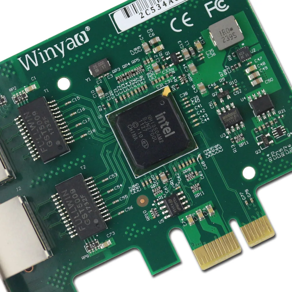 Winyao E350T2 PCI-E X1 RJ45 рабочего Dual Порты и разъёмы Gigabit Ethernet Lan 10/100/1000 Мбит/с-Интерфейс карты для i350-T2 NIC