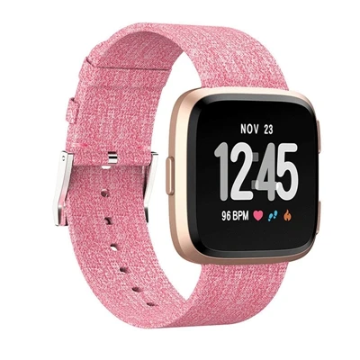 pink Прочный холст нейлоновый ремешок для Fitbit Versa, ремешок сменный ремешок для Fitbit Versa Lite умный браслет ремень - Цвет: pink