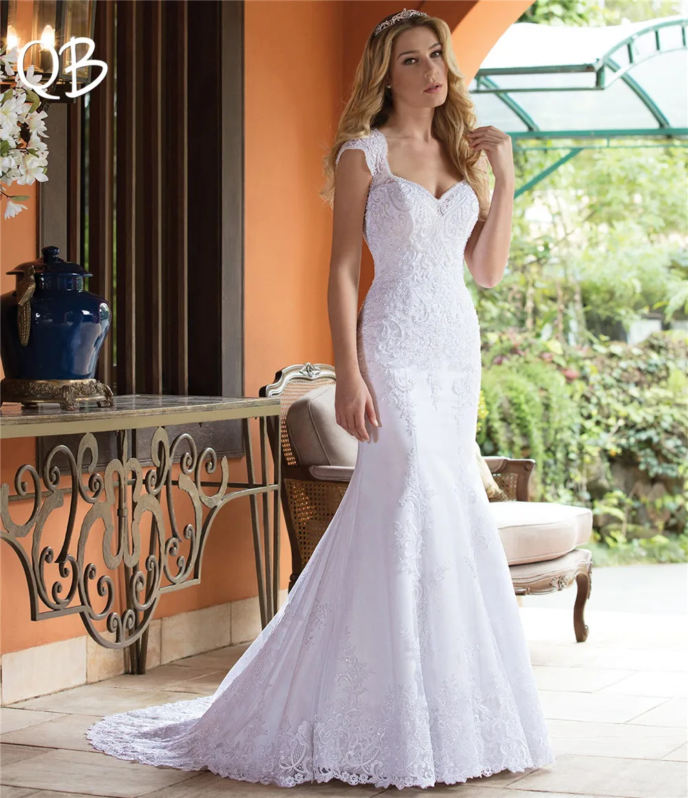 

Vestido de Noiva 2019 New Wedding Dresses Mermaid Sweetheart Lace Appliques Beading Crystal Luxury Sexy Wedding Gowns SF06