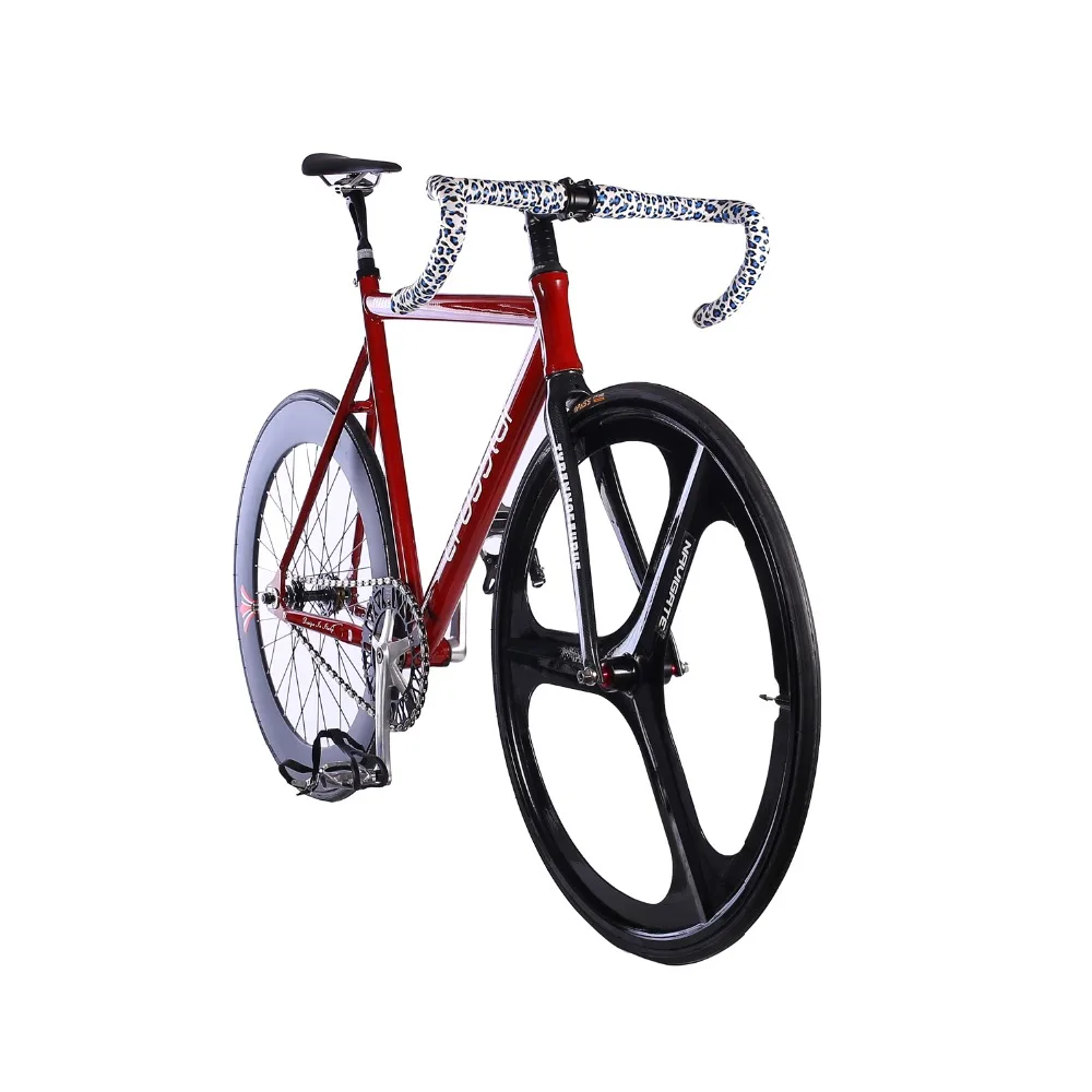 Трек Велосипед fixie bicyle рама 53 см 55 см 58 см DIY 700C алюминиевый сплав с фиксированной передачей велосипед с 3 спицами обод колеса Карбоновая вилка