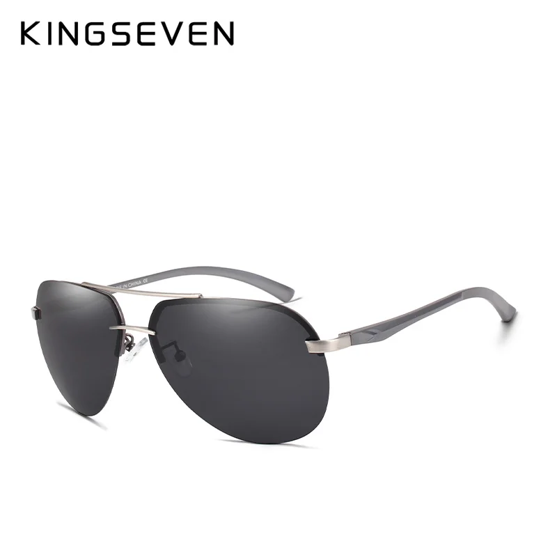 KINGSEVEN, фирменный дизайн, алюминий, пилот, поляризационные солнцезащитные очки, мужские, Ретро стиль, металлическая оправа, солнцезащитные очки для вождения, мужские очки
