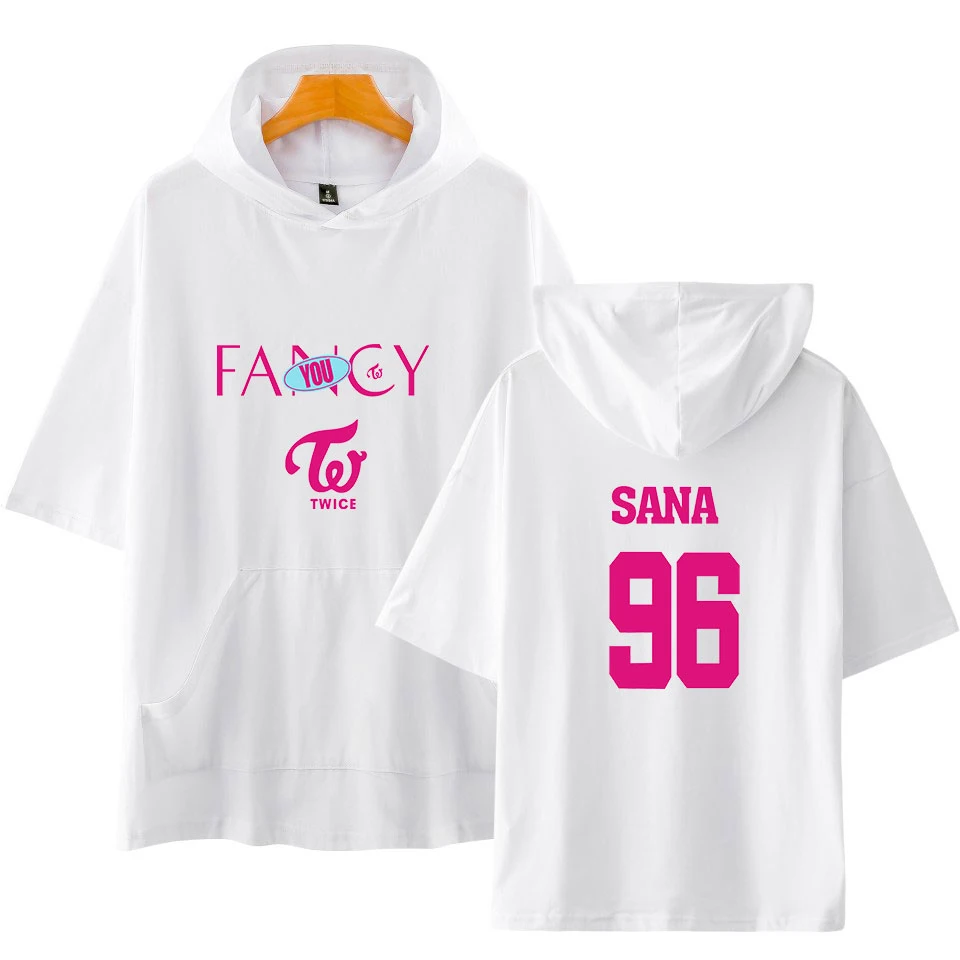 Twice Fancy рубашки с капюшоном летние корейские стиль для женщин/мужчин короткий