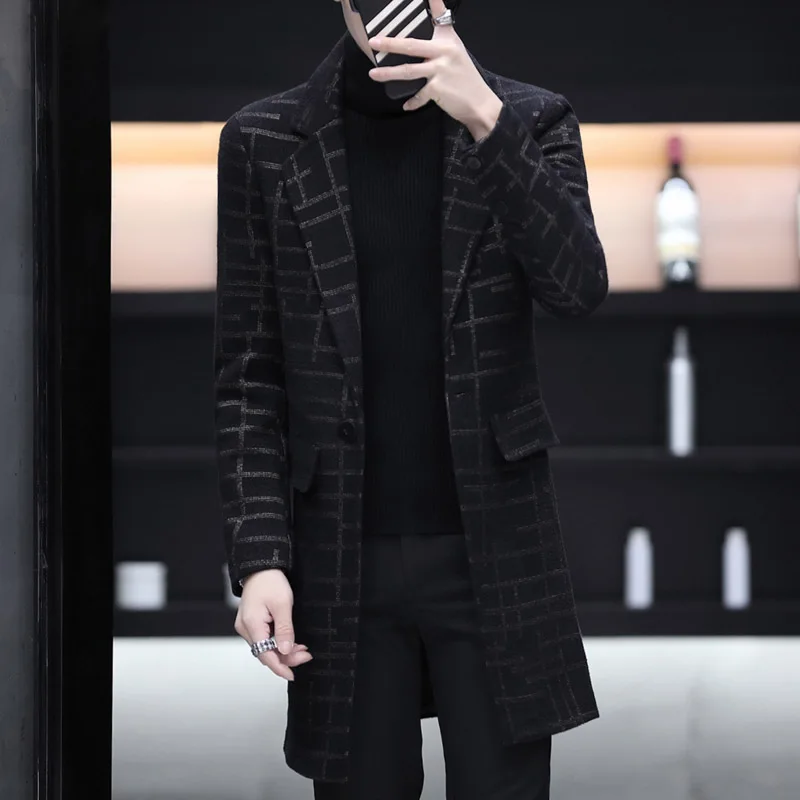 L~ 4XL! новая мужская одежда, модный стиль средней длины, для молодых людей, для ремонта, корейский стиль, штормовка, костюмы