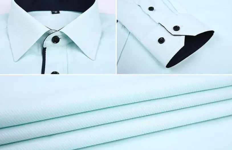 Мужская деловая рубашка, большие размеры 10XL 11XL 12XL 13XL 14XL, рубашка с длинным рукавом и отворотом, коммерческий светильник, синий цвет 7XL 8XL 9XL