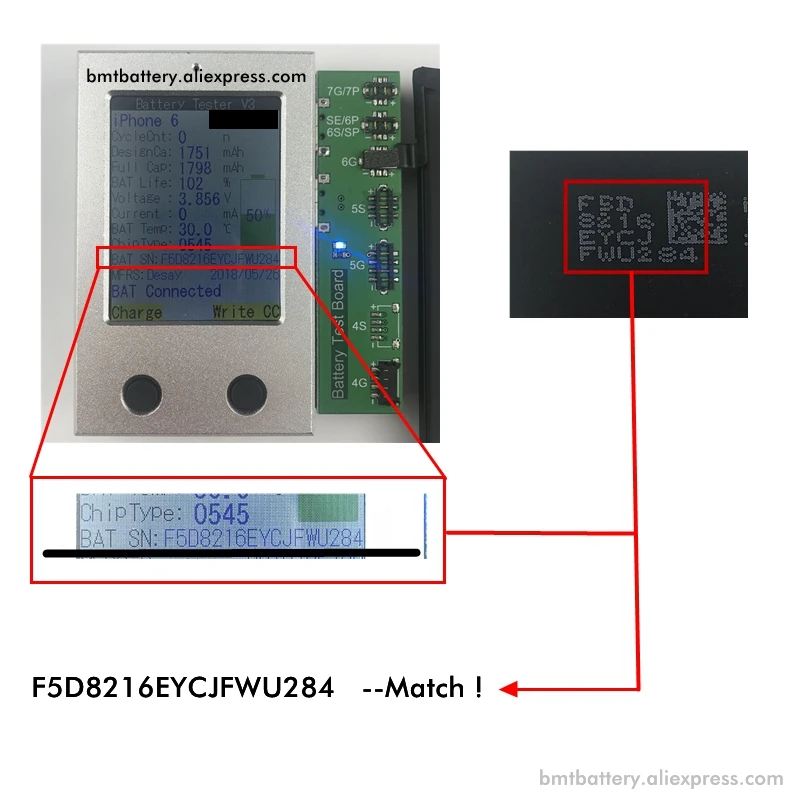 BMT 10 шт. Foxcon Фабричный аккумулятор для iPhone 6 6G 1810 мАч 0 цикл Ремонт Подлинная перепечатанная в
