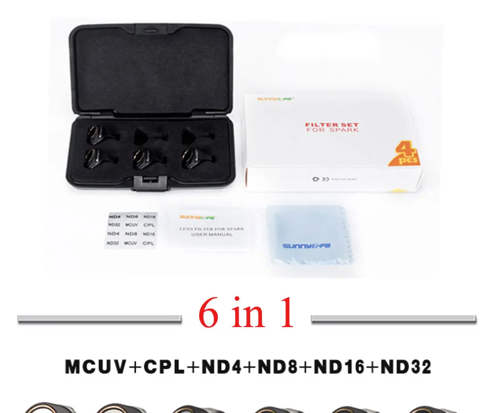 3/4/6 шт./компл. DJI Spark Multi-Слои защитная пленка MCUV/CPL/ND4 ND8 ND16 ND32 фильтр комплект линз прозрачная HD защитная пленка Камера защитное устройство для объектива