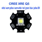 10 шт. DIY CREE XRE Q5 белыйтеплый желтыйтеплый белыйкрасныйзеленыйсинийжелтый 5 Вт светодиод высокой мощности с 20 мм звездной печатной платой