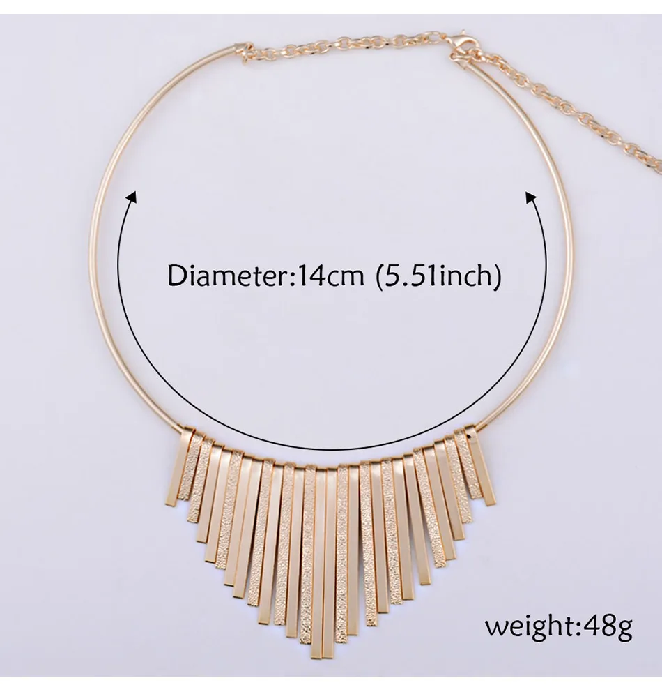 Высокое качество хит продаж модное блестящее Золотистое Ожерелье с воротником