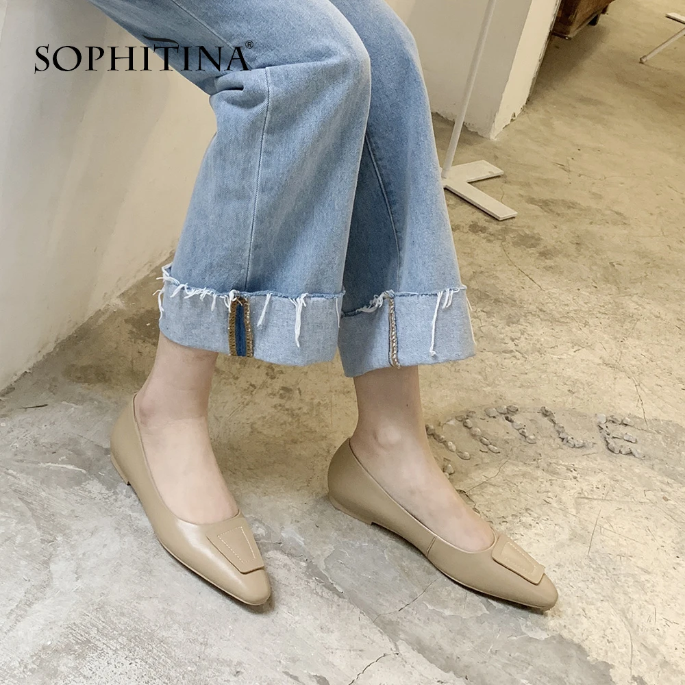 SOPHITINA/модная повседневная обувь на плоской подошве удобная однотонная из