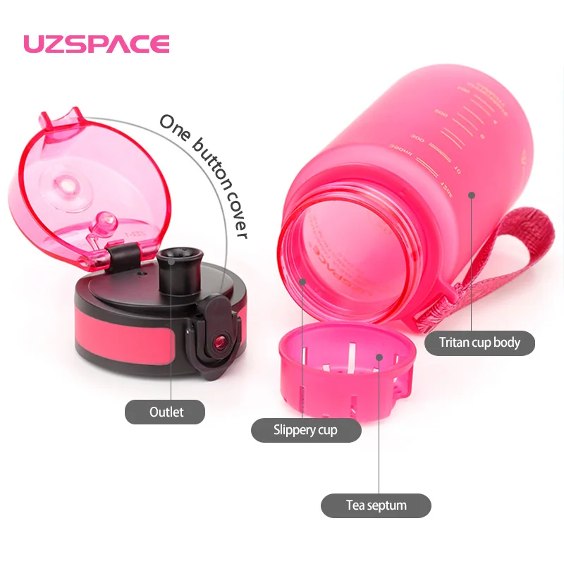Спортивная бутылка для воды Uzspace инфузер фруктов с фильтром и откидной крышкой