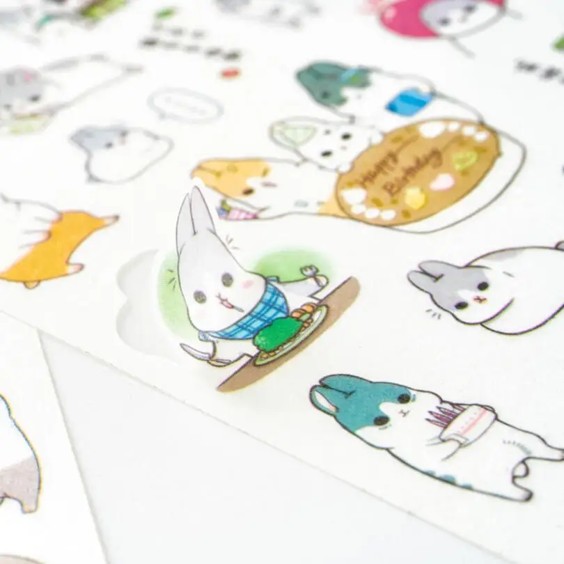 6 шт./упак. Kawaii с рисунком кролика Стикеры дневник записки украшения Специальные