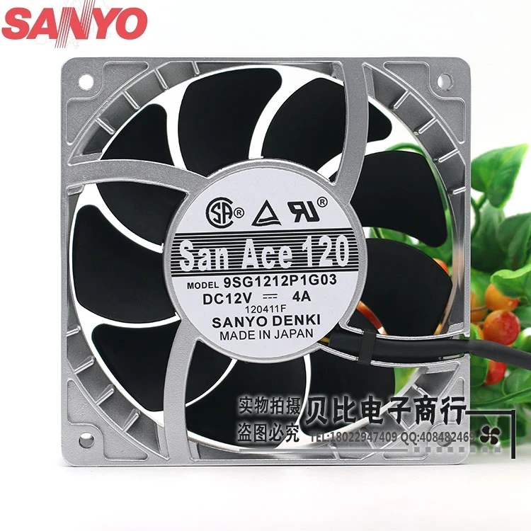 Для Sanyo 9SG1212P1G06 9SG1212P1G03 12 см вентилятор для высокой температуры скоростной вентилятор 12038 12 В 4A мощный 120*120*38 мм