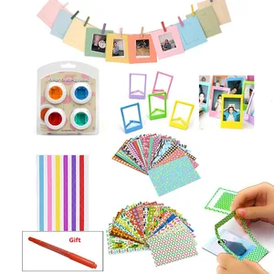 Фильтр 4 цветов + наклейки + фоторамка для Fujifilm Instax Mini 8, 8 +, 7s, 9, для фотоаппаратов Мгновенной Печати и фотобумажных пленок