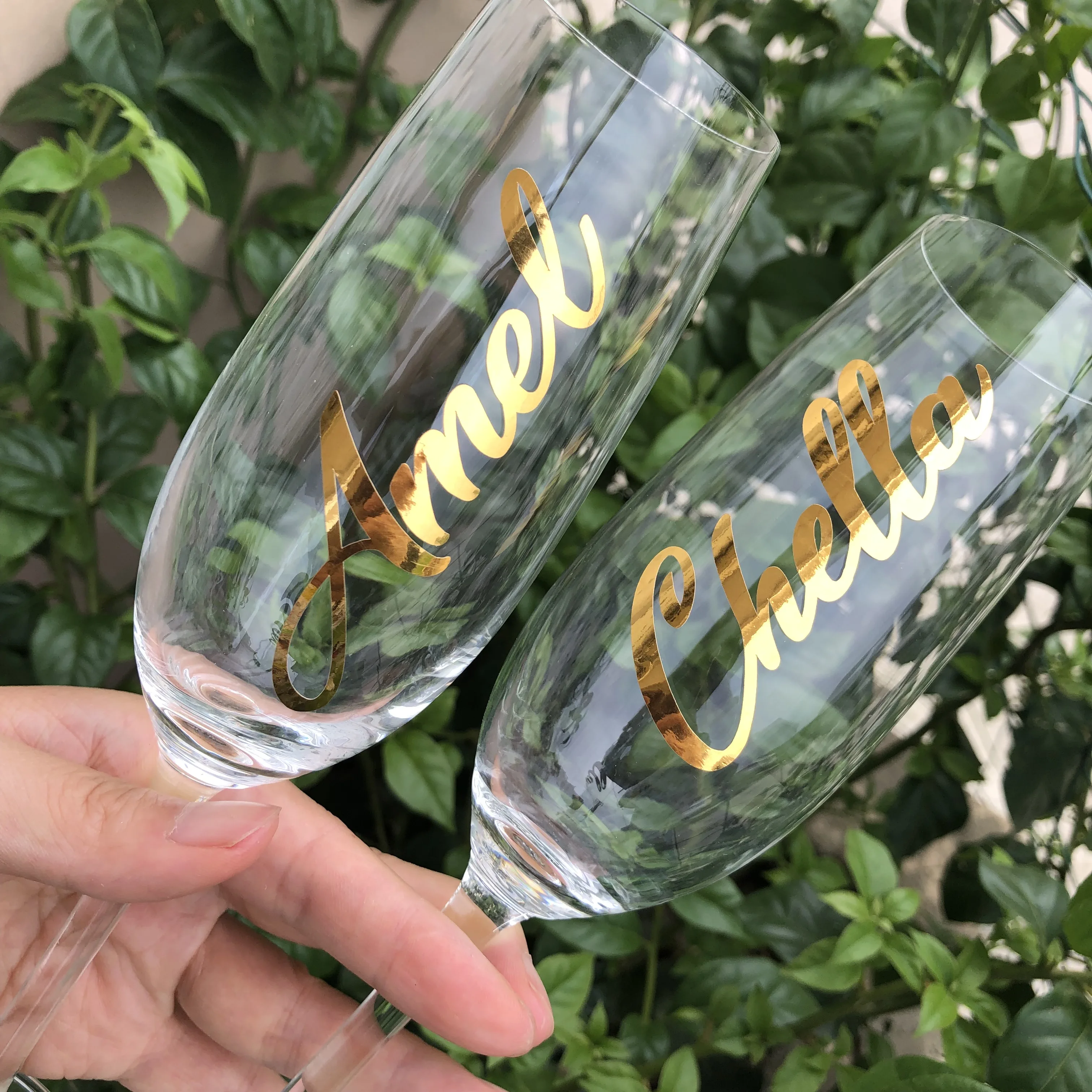

Personalized Bridal Party Groomsman Groomsmen Decal for Wine Champagne Glasses or Plastic Tumblers Custom Vinyl Sticker