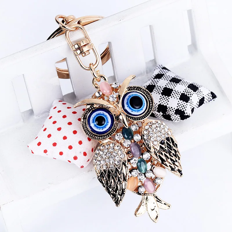 Pearl Crystal Owl Keychains Pendants Decoration Car Keys Women Keychain For Bag Accessories Zinc Alloy Rings Fashion 2019 | Украшения и