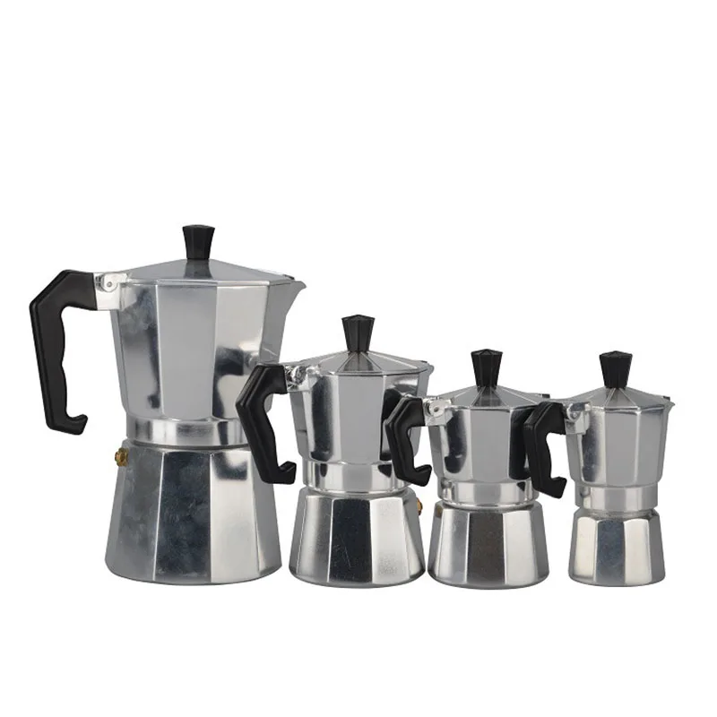 Кофеварка из алюминия Mocha эспрессо Перколятор горшок Кофеварка Moka горшок 2cup/3cup/4cup/5cup плита кофеварка
