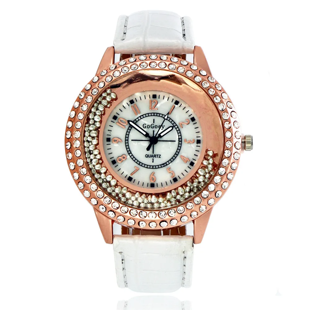 Большие двойные просверленные шаровые часы женские модные кварцевые с ремешком