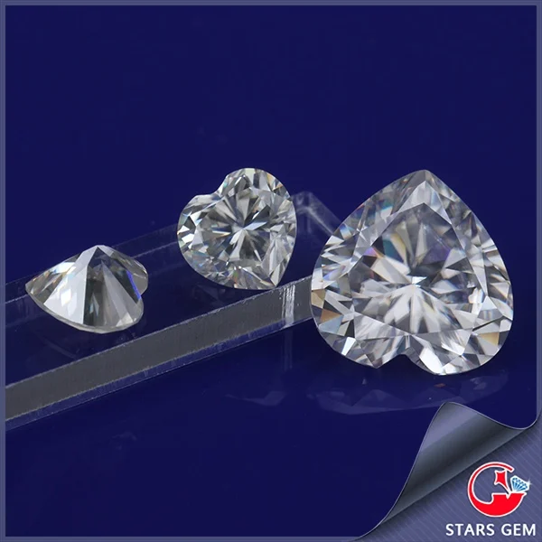 Белый цвет Moissanite драгоценные камни DEF 6*6 мм в форме сердца свободные моиссаниты