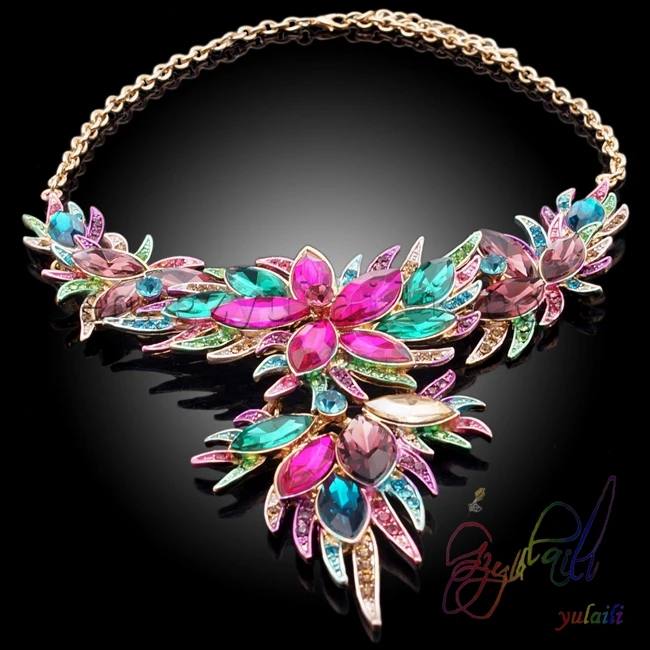 Светлый цвет кристалл комплект ювелирных изделий mix камни Итальянские золотые