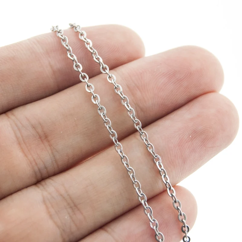 Simsimi stainless steel Rolo chain Sell in meter 1.1/1.5/2mm thin fashion necklace cable style woman DIY | Украшения и аксессуары