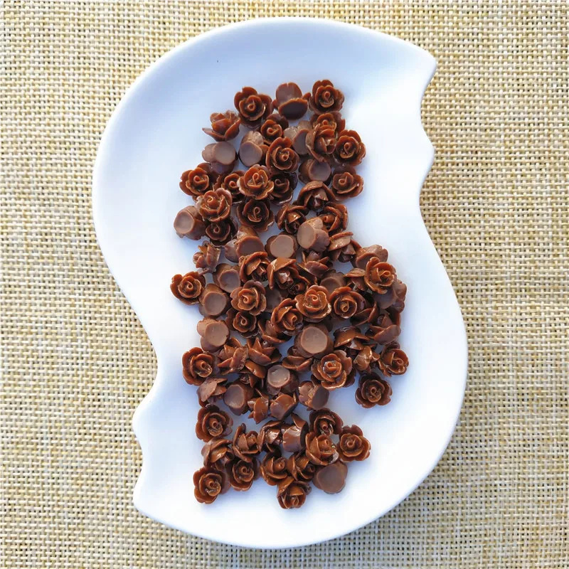 20 шт./лот 8 мм каучуковые розы с плоским основанием Кабошоны для скрапбукинга