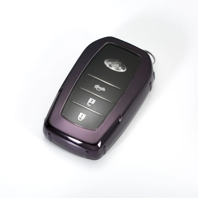 A-black Мягкий ТПУ водонепроницаемый чехол-брелок для ключей для Toyota corolla Avalon Hybrid/RAV4-UP Оболочка Чехол кожаный держатель 2 3 кнопки оболочка - Название цвета: A-black