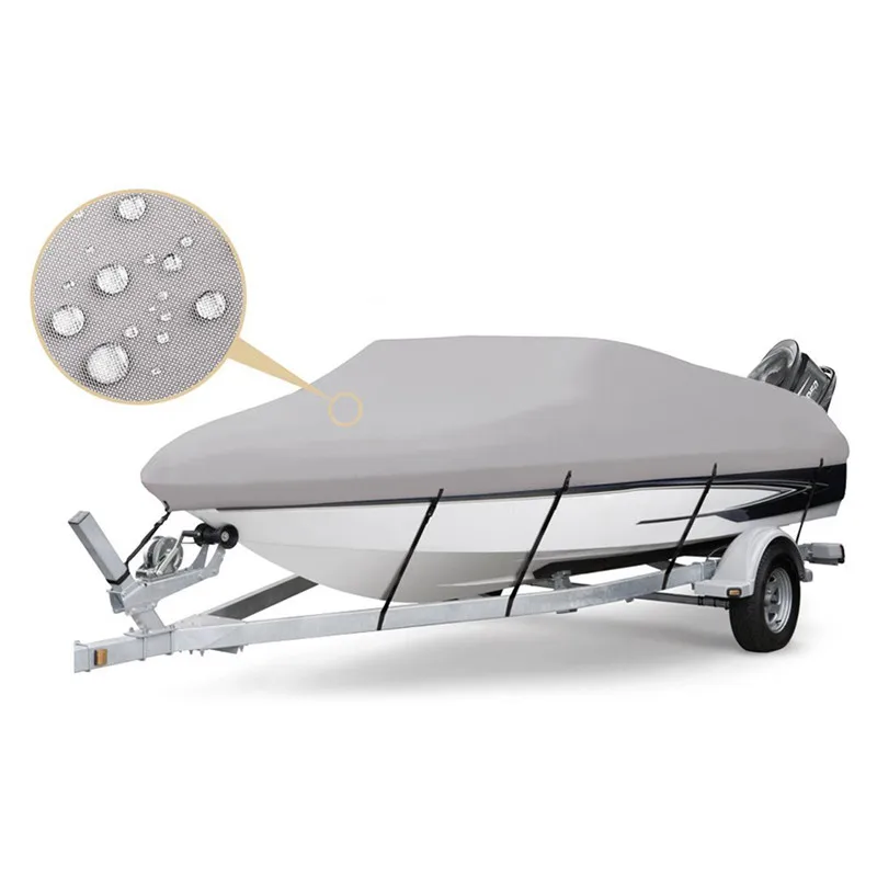 Чехол для лодки PU Dinghy Speedboat Fish Ski непромокаемый брезентовый серебристый 136-145 дюйма