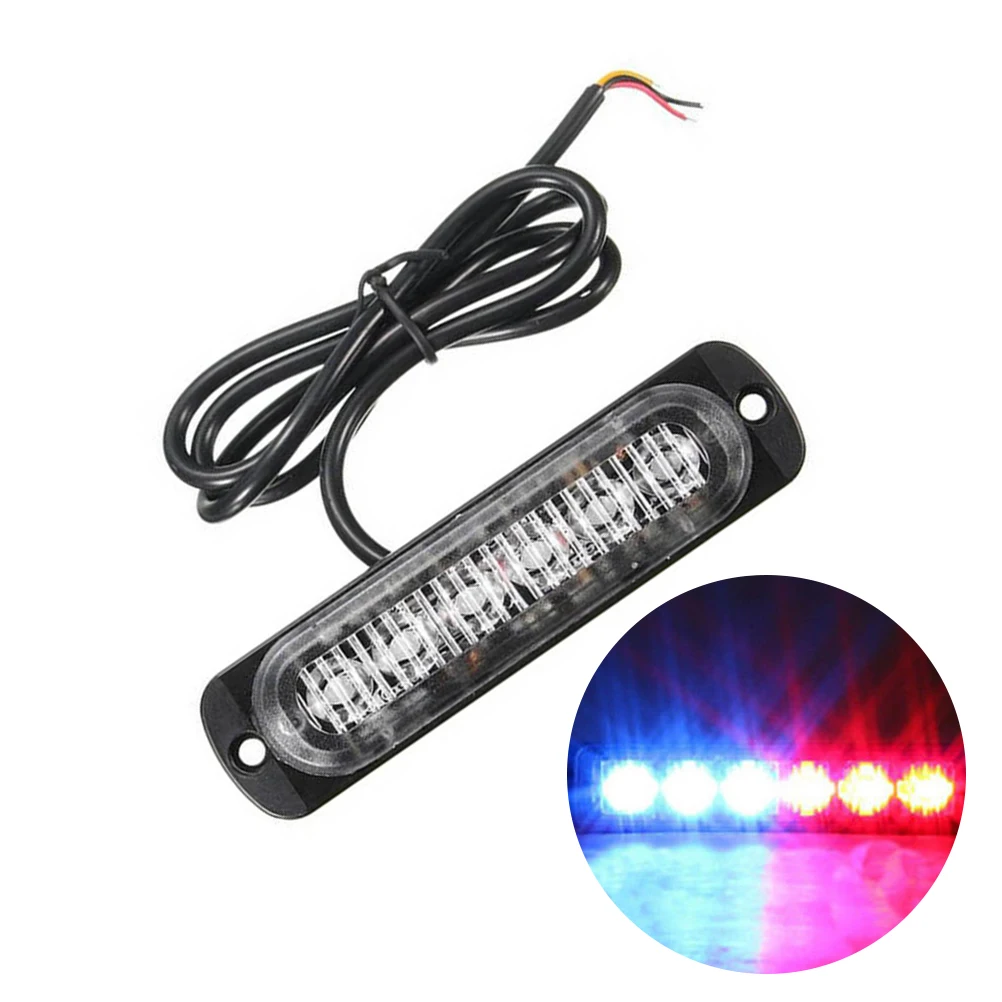 12-24V 6 LEDs Strobe Light 18 Modes Ultra-thin Emergency Flash Warning Caution for Trucks Cars Motorcycles 18W A3 | Автомобили и