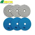 SHDIATOOL 6 шт 100 мм #50 сухие полировальные колодки 4-дюймовые полимерные скрепленные алмазные гибкие шлифовальные диски для гранита и мрамора